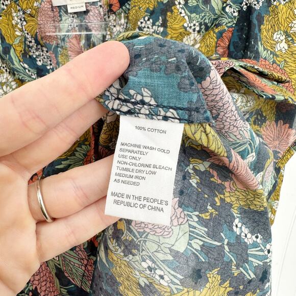 Trovata Birds Of Paradis Dakota Blouse Floral Deep Bramble Short Sleeve V Neck - Picture 5 of 9